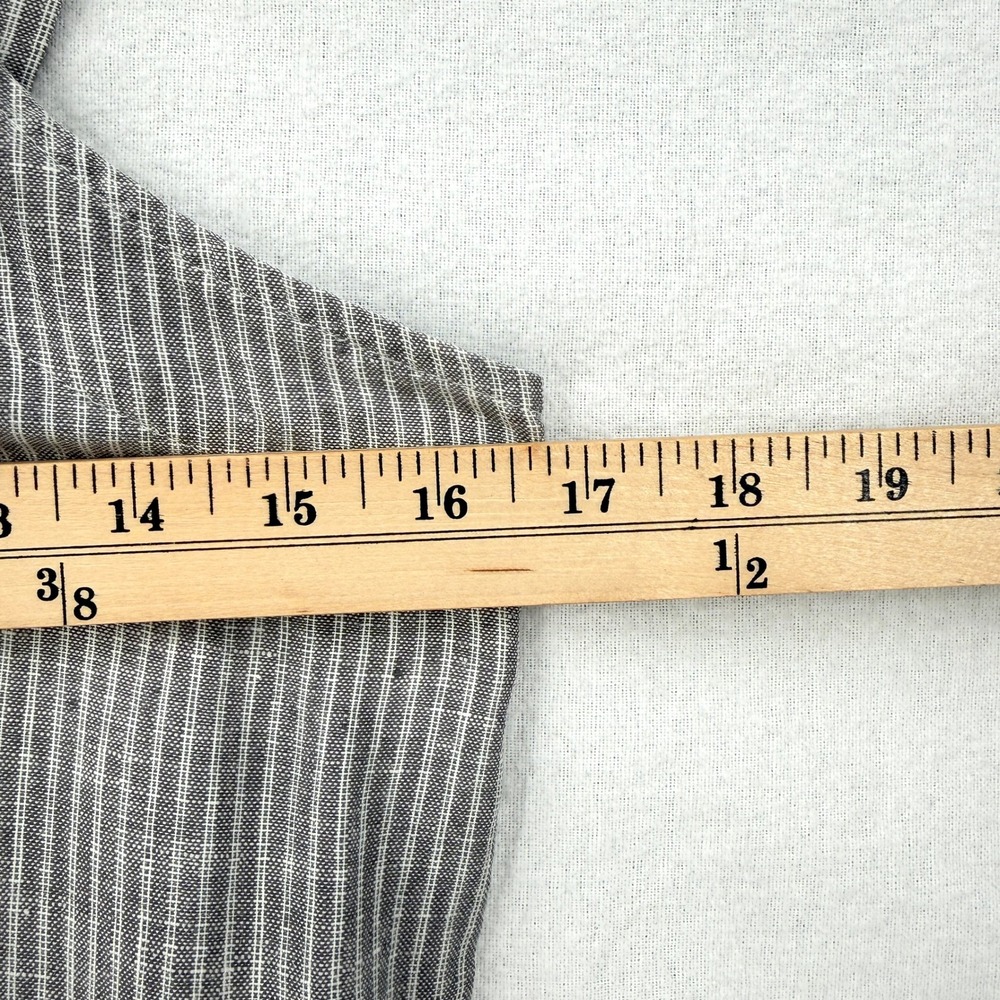 Everlane Jumpsuit Women 2 Gray Striped Linen Sleeveless Belted Wide Leg - Picture 12 of 16